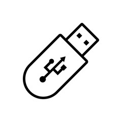 Usb flash disk outline icon. Symbol, logo illustration for mobile concept and web design.