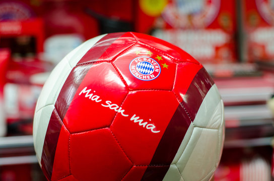 Soest, Germany - December 22, 2018: Ball With Logo FC Bayern Munich