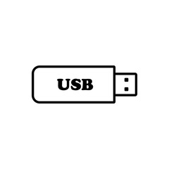 Usb flash disk outline icon. Symbol, logo illustration for mobile concept and web design.
