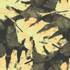 Tileable golden leaf pattern for wrapping paper wallpaper of frabrics
