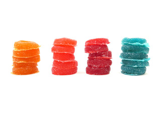 Gummies Stacked Up by Color Gummy