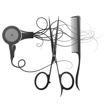 Watercolor hair dryers, scissors and comb Stock Vector by ©Vasilek 71443553