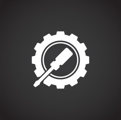 Fix and service related icon on background for graphic and web design. Creative illustration concept symbol for web or mobile app.