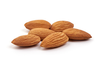 Almond. Almond nuts, isolated on white background