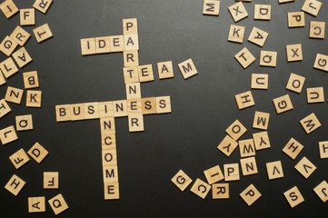 Letters on wooden blocks. Business concept. Business background. Business metaphors. 