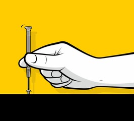 Person hand using precision screwdriver