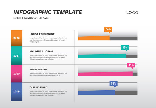 Infographic Table Layout with Colorful Gantt Chart