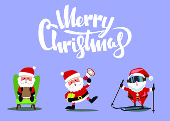 Fototapeta premium Santa Claus on a blue background