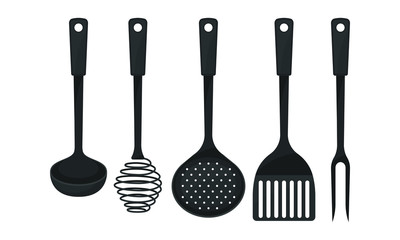 Cooking Utensils and Tools for Food Preparation Vector Set