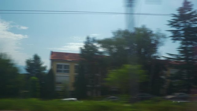day time geneva city train road trip passenger side pov panorama 4k switzerland