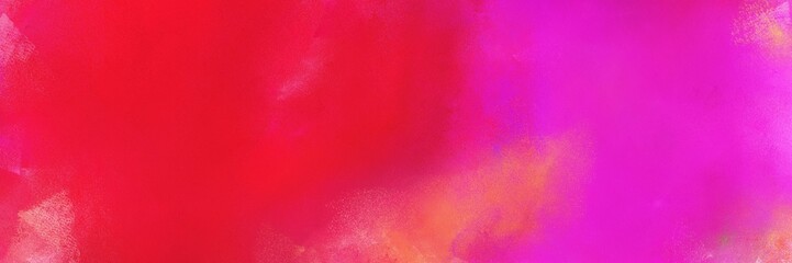 vintage abstract painted background with crimson, neon fuchsia and mulberry  colors and space for text or image. can be used as horizontal background graphic