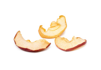 Dried sliced apples, fruit isolated on white background