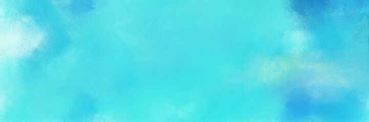 turquoise and baby blue colored vintage abstract painted background with space for text or image. can be used as horizontal header or banner orientation