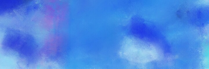 abstract painting background graphic with royal blue, baby blue and corn flower blue colors and space for text or image. can be used as horizontal header or banner orientation