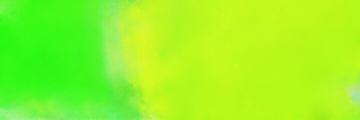 green yellow, neon green and moderate green colored vintage abstract painted background with space for text or image. can be used as header or banner