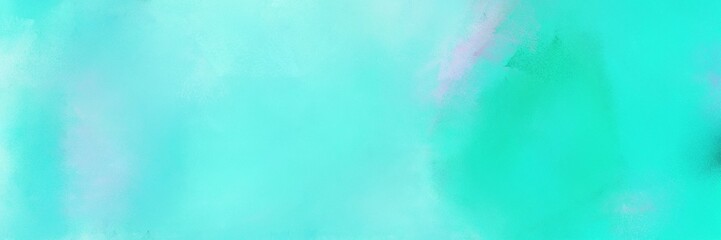 vintage abstract painted background with aqua marine, bright turquoise and pale turquoise colors and space for text or image. can be used as header or banner