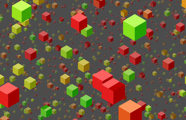 colored 3d cubes 