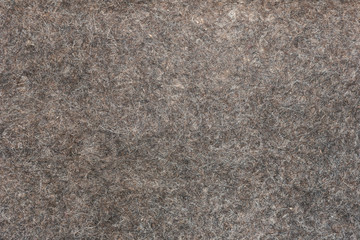 Surface texture of natural grey felt, background.