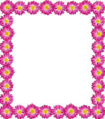 A pattern of pink gerbera flowers on a white background. Greeting card