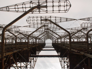 Duga - Secret Soviet over the horizon radar system, Pripyat, Ukraine Abandoned military base. Historical object.