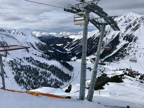 ski lift in mountains - k&uuml;htai in tyrol 