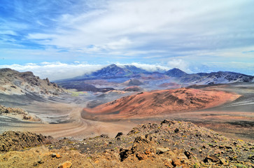 Fototapeta na wymiar Haleakalā or the East Maui Volcano - a massive shield volcano of the Hawaiian Island of Maui.