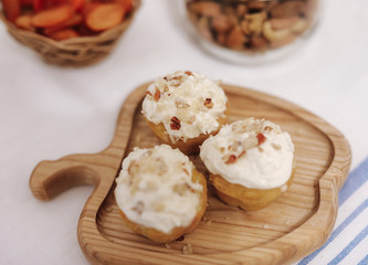 Homemade Carrot Cupcakes with Cream Cheese Frosting for Easter