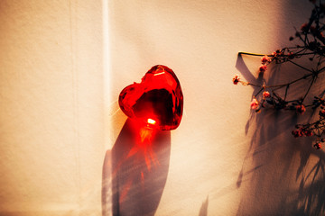 Red heart. Valentine day. Love photo.