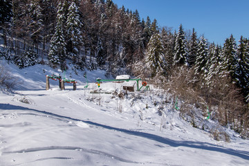 Deserted ski lift in Bohinj