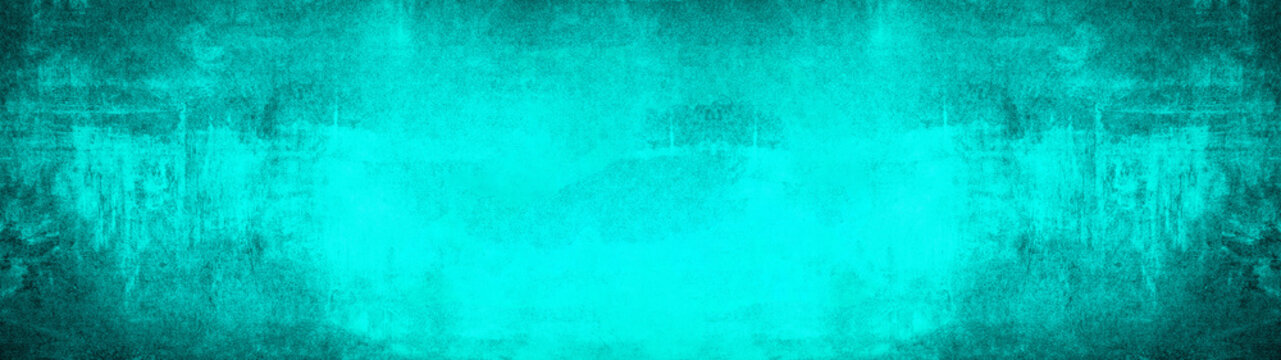 Abstract dirty rustic aquamarine turquoise texture background banner, trend color 2020
