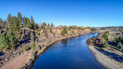 Aerial View of Deschutes River in Bend, Oregon