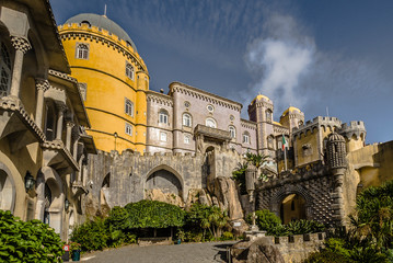 Portugal. Pena Palace in the municipality of Sintra, on the Portuguese Riviera.