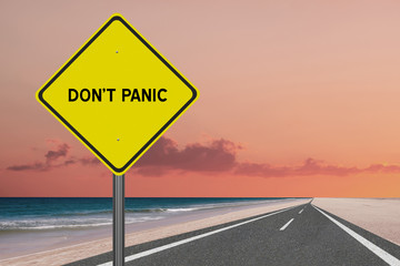 Don't Panic sign.