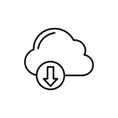 Cloud Download Vector Icon style illustration Line Data Science EPS 10
