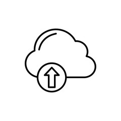 Cloud Uploading Vector Icon style illustration Line Data Science EPS 10