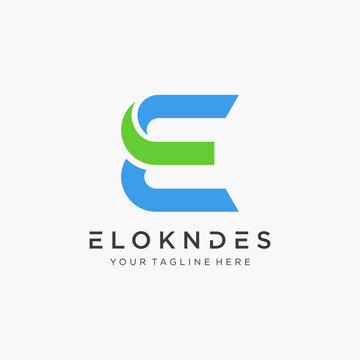 letter E logo design with swoosh element . Creative Cut Design Vector Illustration. The logo can be used for business consulting and financial companies. -vector