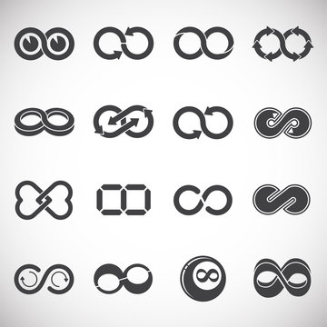 Infinity sign icons set on background for graphic and web design. Creative illustration concept symbol for web or mobile app