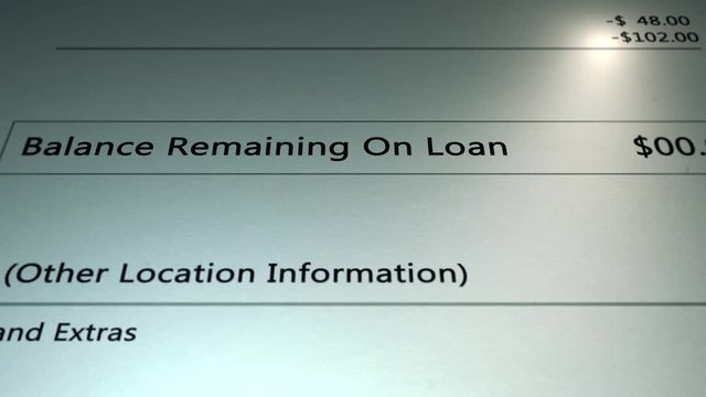 Generic Loan - Remaining Balance on Generic Loan - Paid off - Debt Concept