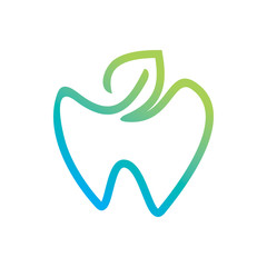 nature tooth dentist medical fruit color line  logo design