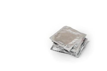 Background of condoms. condoms on a white background