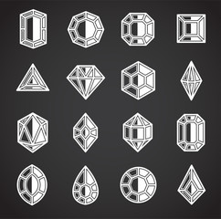Gem stone icons set on background for graphic and web design. Creative illustration concept symbol for web or mobile app