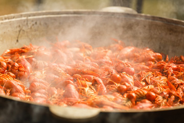 boiled crayfish with seasoning, Large pot