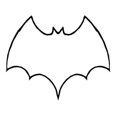Hand drawn concept of a bat icon isolated on white.