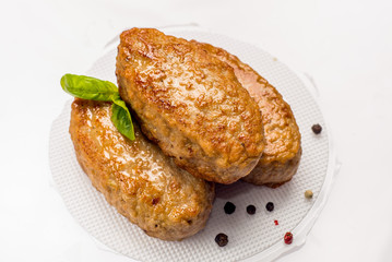 cutlets on a white background