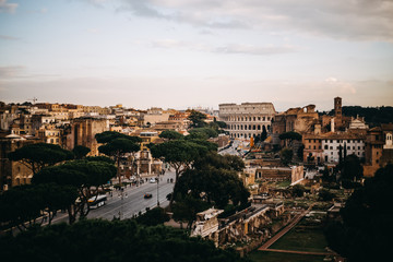 Fototapeta na wymiar panoramic view of rome italy