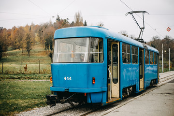 Naklejka na ściany i meble tram metro east europe old