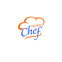 Kitchen chef logo template. Logo with illustration of chef cap. Clean and modern style. Chef cap icon.