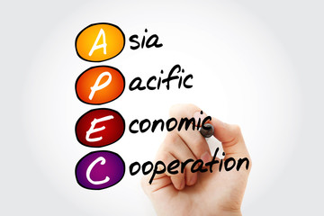 Fototapeta premium APEC - Asia Pacific Economic Cooperation, business concept background