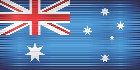 Shiny Grunge flag of the Australia - Illustration,  Three dimensional flag of Australia