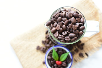 coffee beans in glass bowl